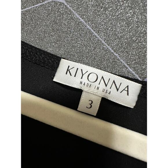 Kiyonna Black A-Line Wrap Dress V-Neck 3/4 Sleeve - Picture 5 of 11